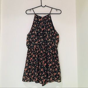 Lush Orange Floral Romper